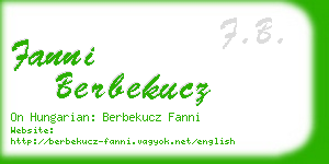 fanni berbekucz business card